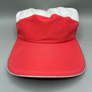 Athleta Headsweat Mesh Hat Women’s O/S Pinkish Red White Athletic Cap
